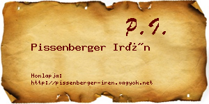 Pissenberger Irén névjegykártya